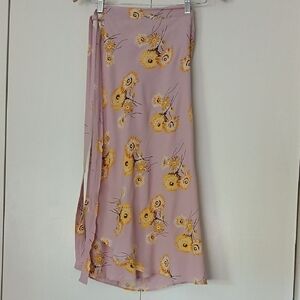 Madewell Asymmetrical Floral Skirt in Lavender and Mustard